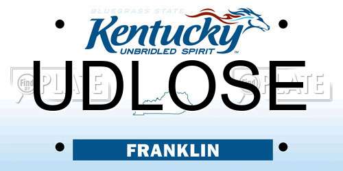 UDLOSE Kentucky License Plate
