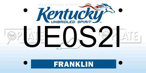 UE0S2I Kentucky License Plate