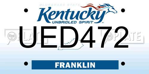 UED472 Kentucky License Plate