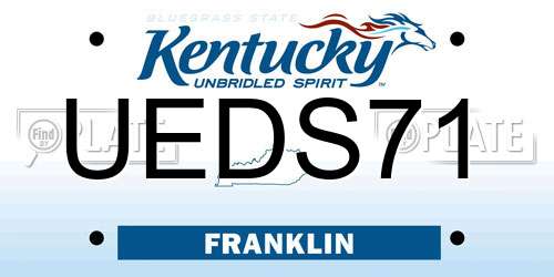 UEDS71 Kentucky License Plate