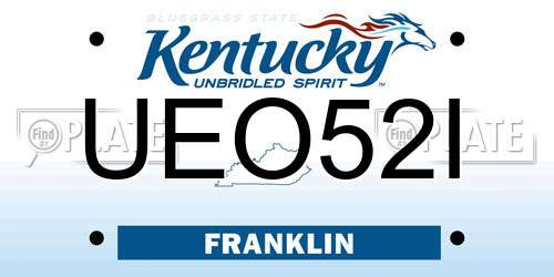 UEO52I Kentucky License Plate