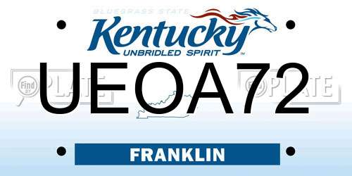 UEOA72 Kentucky License Plate