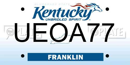 UEOA77 Kentucky License Plate