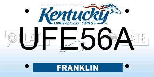 UFE56A Kentucky License Plate