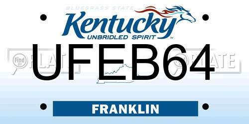 UFEB64 Kentucky License Plate
