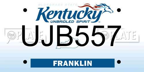 UJB557 Kentucky License Plate