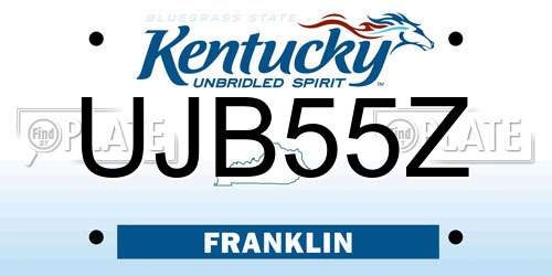 UJB55Z Kentucky License Plate