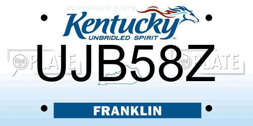 UJB58Z Kentucky License Plate