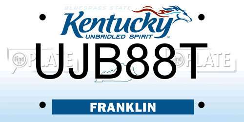UJB88T Kentucky License Plate