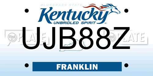 UJB88Z Kentucky License Plate