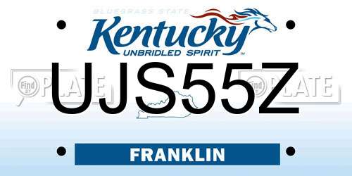 UJS55Z Kentucky License Plate