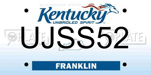 UJSS52 Kentucky License Plate