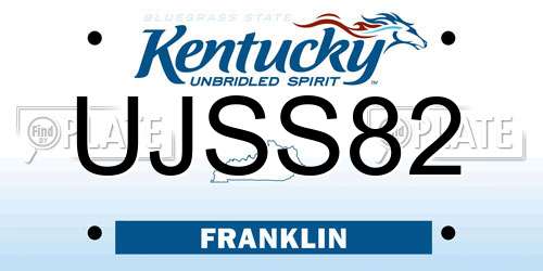 UJSS82 Kentucky License Plate