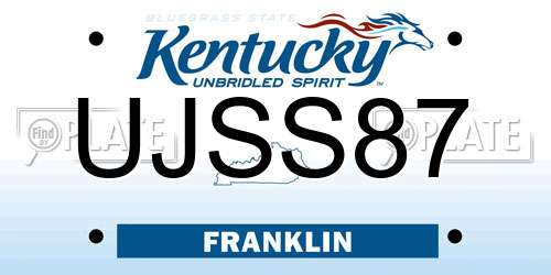 UJSS87 Kentucky License Plate