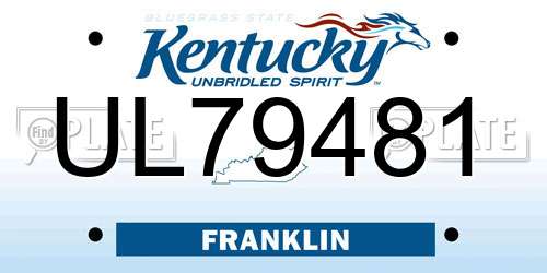 UL79481 Kentucky License Plate