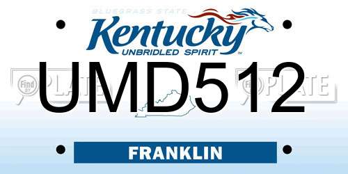UMD512 Kentucky License Plate