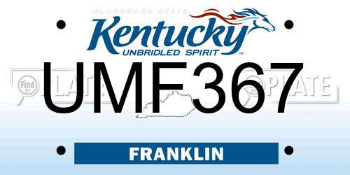 UMF367 Kentucky License Plate