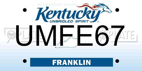 UMFE67 Kentucky License Plate