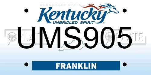 UMS905 Kentucky License Plate