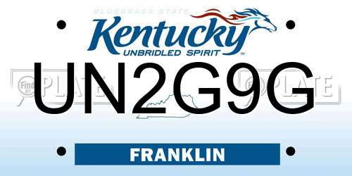 UN2G9G Kentucky License Plate