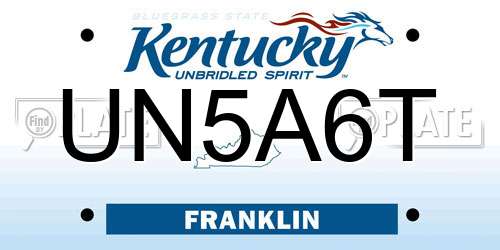 UN5A6T Kentucky License Plate