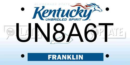 UN8A6T Kentucky License Plate