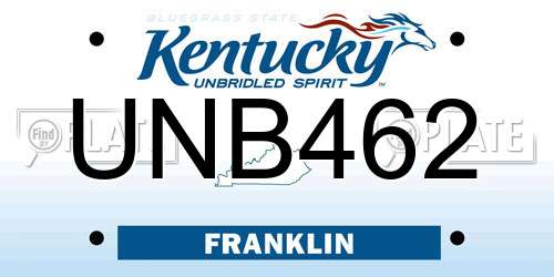 UNB462 Kentucky License Plate