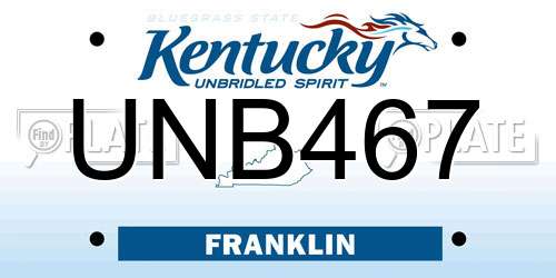UNB467 Kentucky License Plate