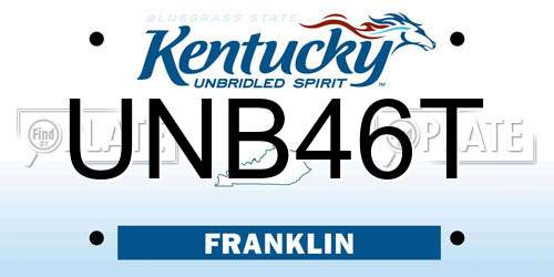 UNB46T Kentucky License Plate