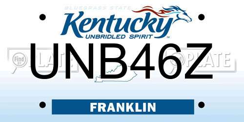 UNB46Z Kentucky License Plate
