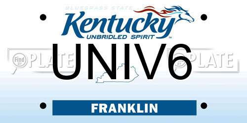 UNIV6 Kentucky License Plate