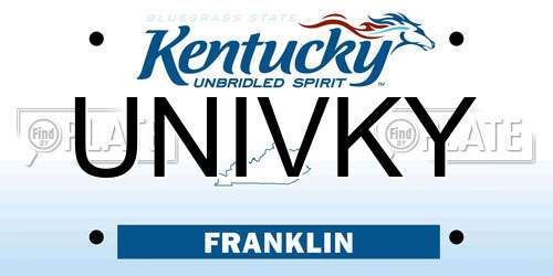 UNIVKY Kentucky License Plate