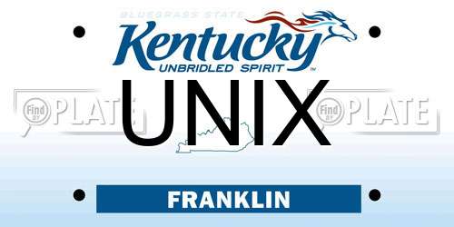 UNIX Kentucky License Plate