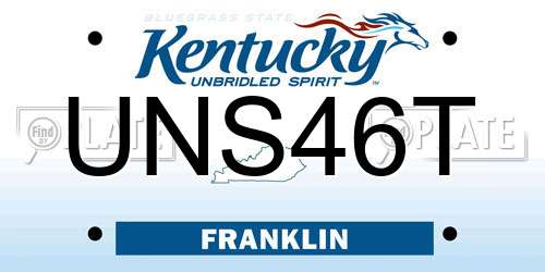 UNS46T Kentucky License Plate