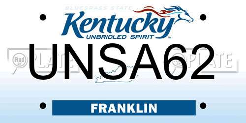 UNSA62 Kentucky License Plate