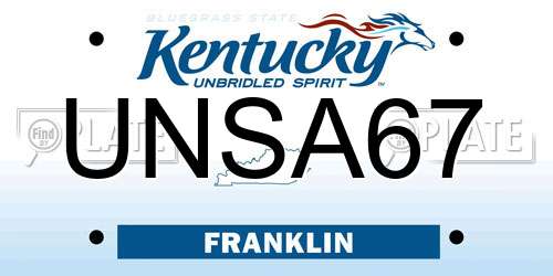 UNSA67 Kentucky License Plate