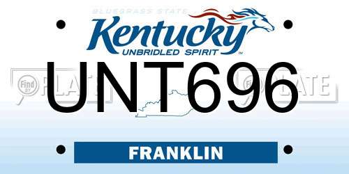 UNT696 Kentucky License Plate