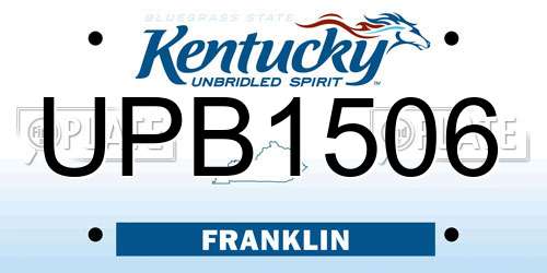 UPB1506 Kentucky License Plate