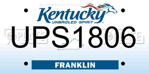 UPS1806 Kentucky License Plate