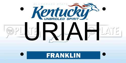 URIAH Kentucky License Plate