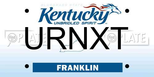 URNXT Kentucky License Plate