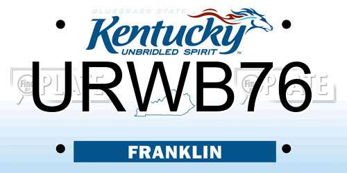 URWB76 Kentucky License Plate