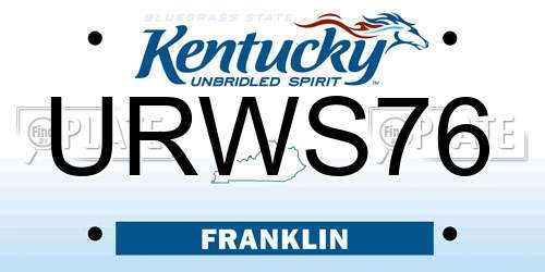 URWS76 Kentucky License Plate