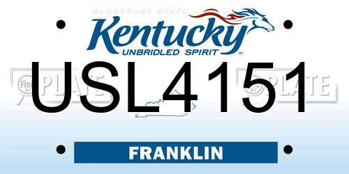 USL4151 Kentucky License Plate