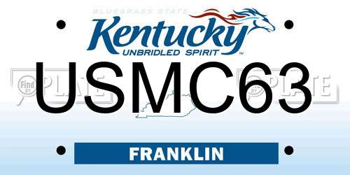 USMC63 Kentucky License Plate