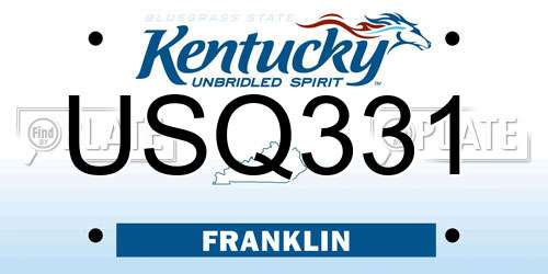 USQ331 Kentucky License Plate