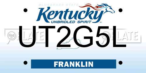 UT2G5L Kentucky License Plate
