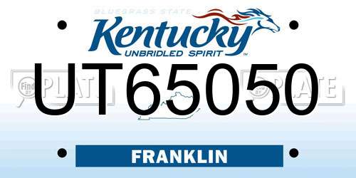 UT65050 Kentucky License Plate