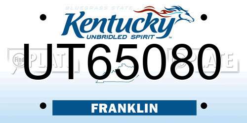 UT65080 Kentucky License Plate