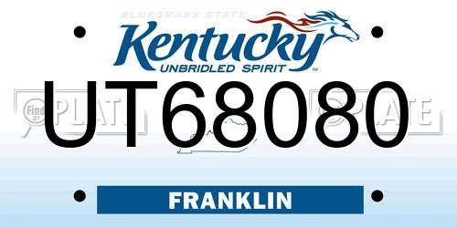 UT68080 Kentucky License Plate